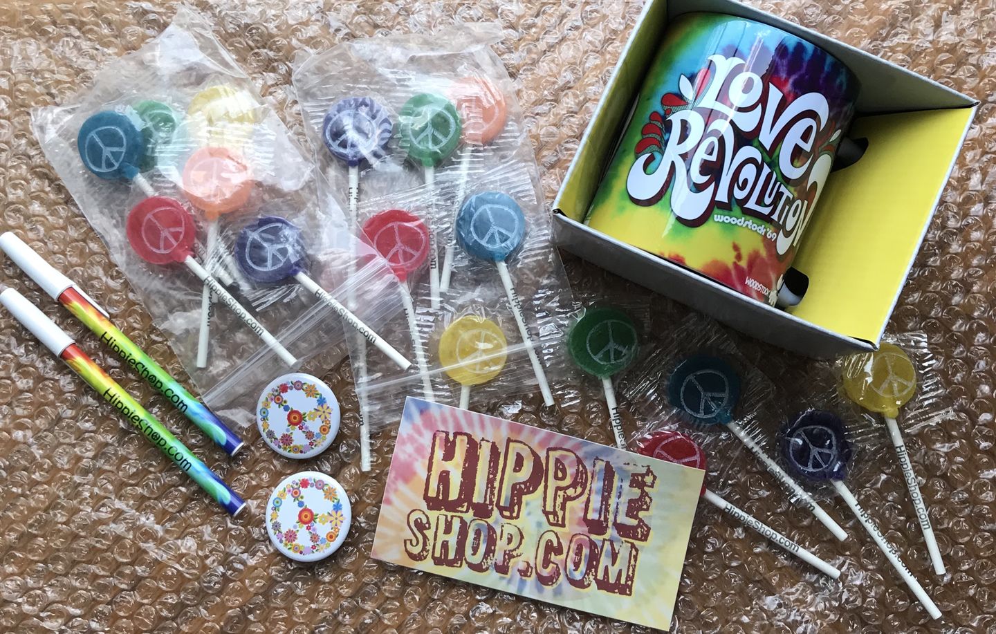 Customer photo review of Hippie Shop Peace Pop Lollipops