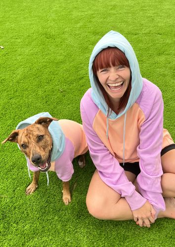 Customer photo review of Cotton Candy Dog Hoodie