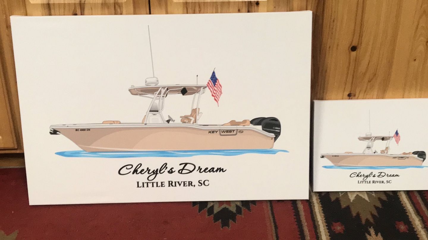 Customer photo review of Custom Boat Print
