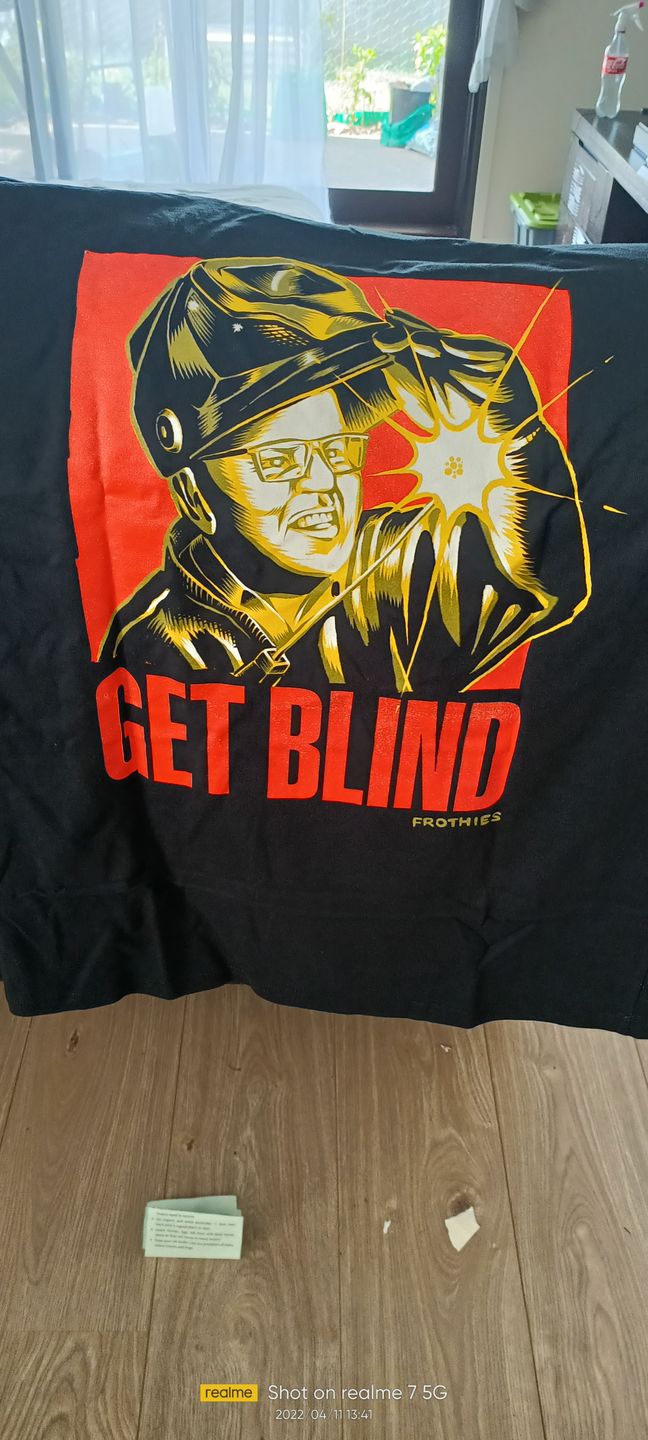 Customer photo review of Get Blind Tee