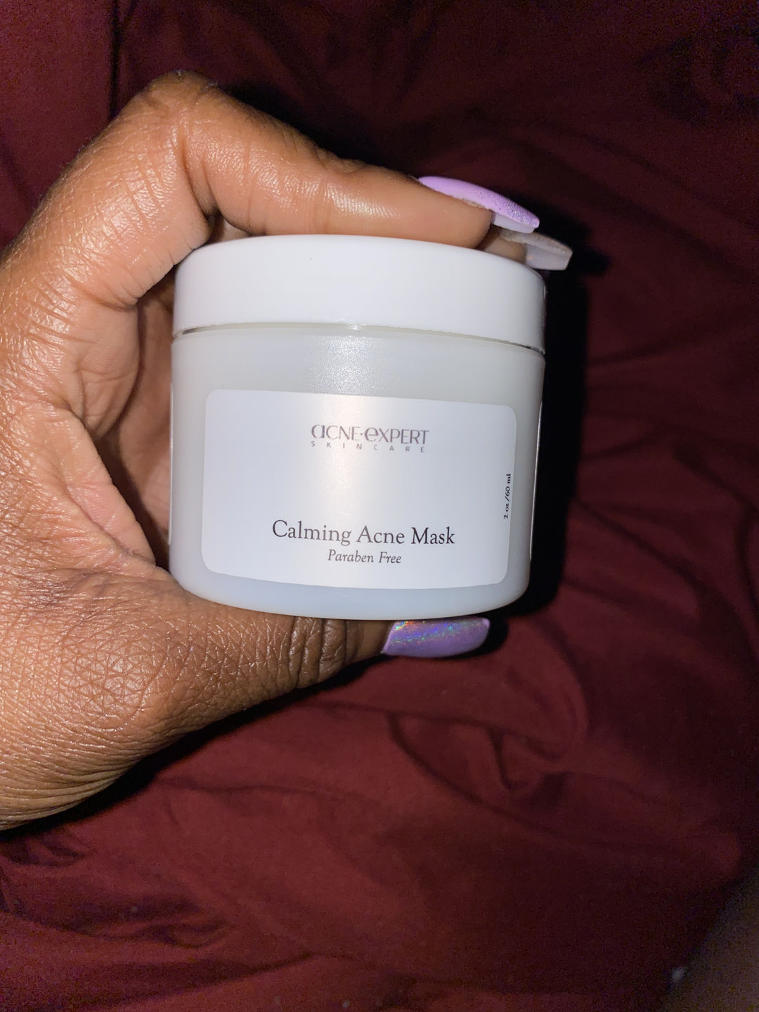 Customer photo review of CALMING ACNE MASK