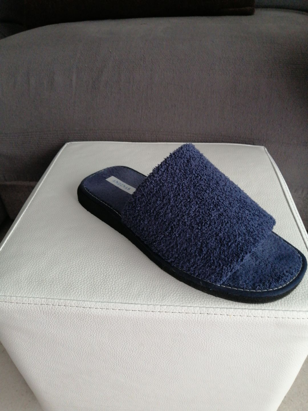 Customer photo review of Chinela de rizo largo puntera abierta de Andinas hombre