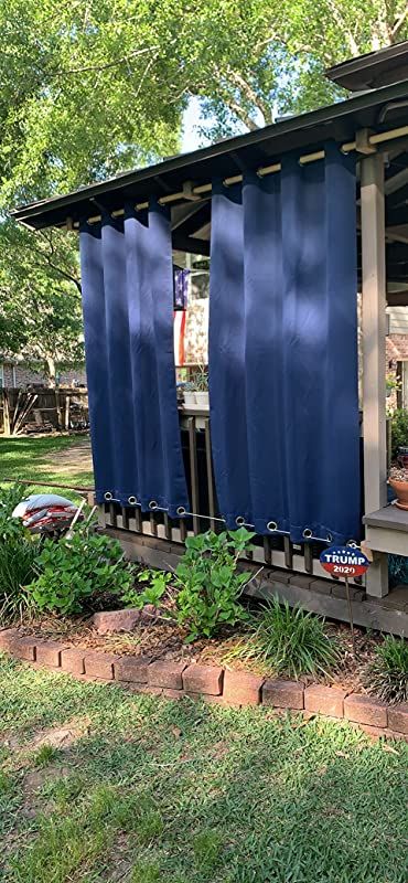 Customer photo review of Top & Bottom Grommet Windproof Outdoor Curtains for Patio 1 Panel