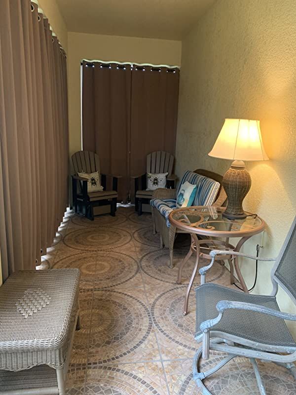 Customer photo review of Top & Bottom Grommet Windproof Outdoor Curtains for Patio 1 Panel