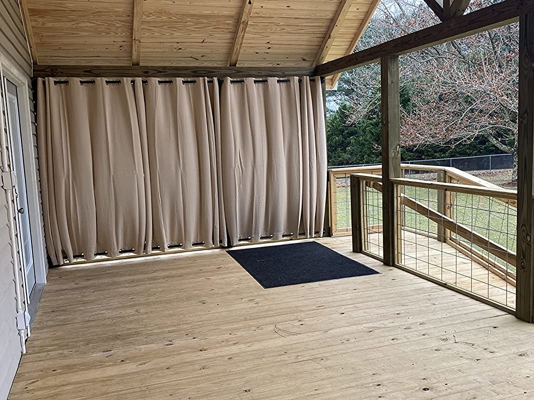 Customer photo review of Top & Bottom Grommet Windproof Outdoor Curtains for Patio 1 Panel