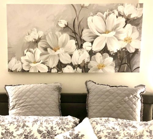 Customer photo review of 'White Flower Garden' Framed Canvas
