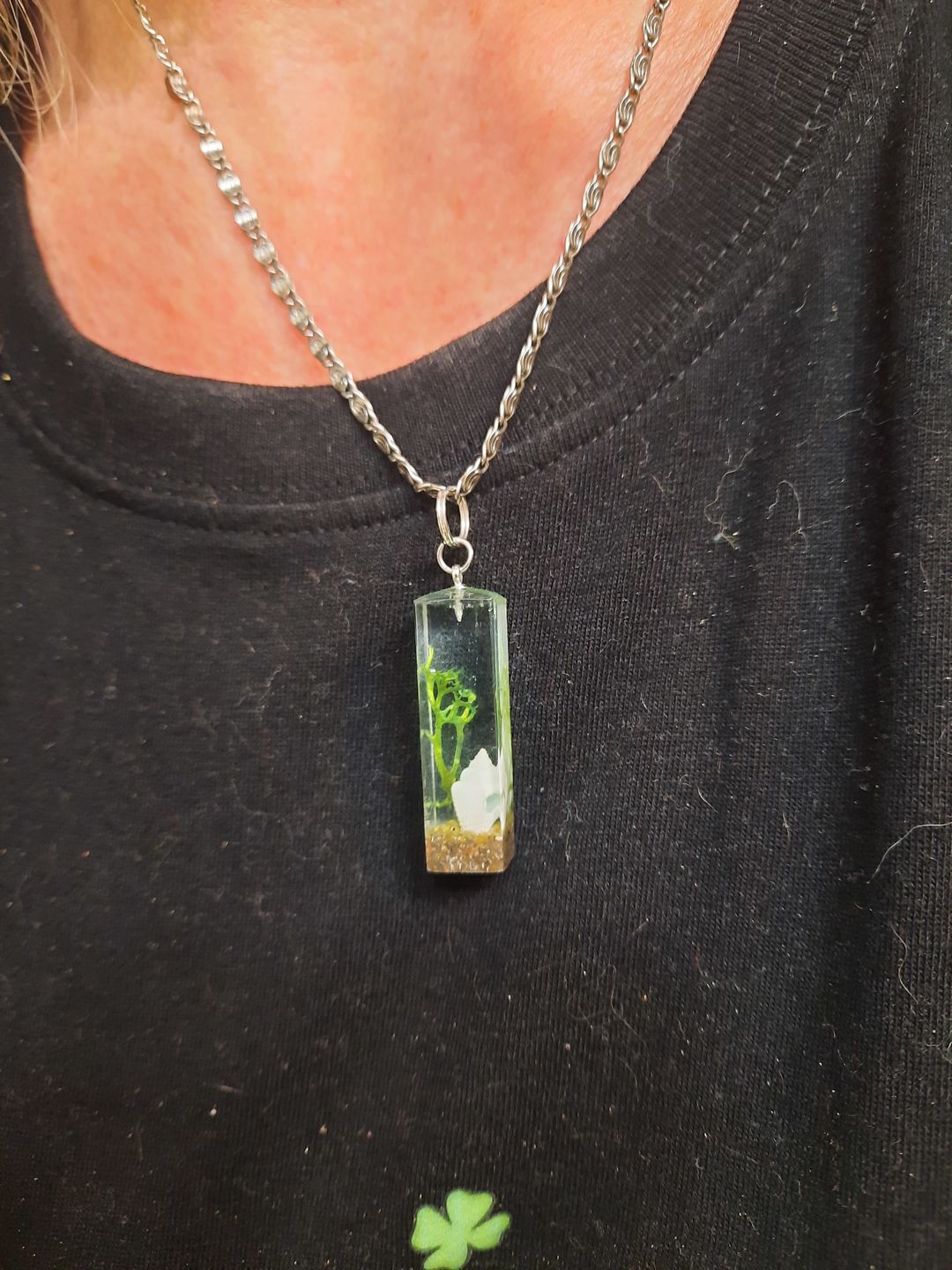 Customer photo review of Deep in the Ocean Pendant with Seaweed and Seashell