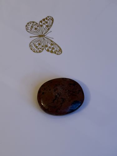 Customer photo review of Mahogany Obsidian Palm Stone- Mini