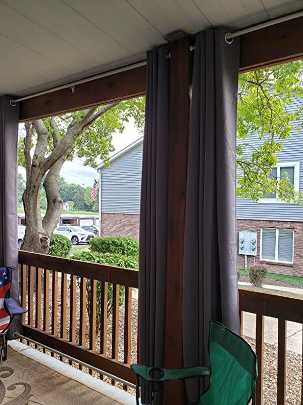 Customer photo review of Top & Bottom Grommet Windproof Outdoor Curtains for Patio 1 Panel