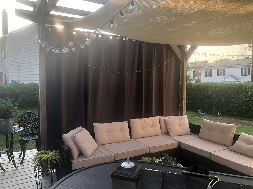 Customer photo review of Top & Bottom Grommet Windproof Outdoor Curtains for Patio 1 Panel