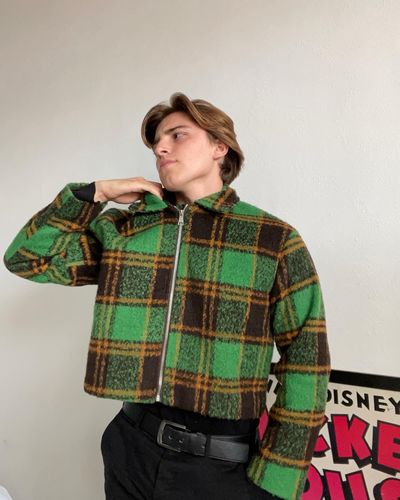 Customer photo review of Green Plaid Short Jacket Coat