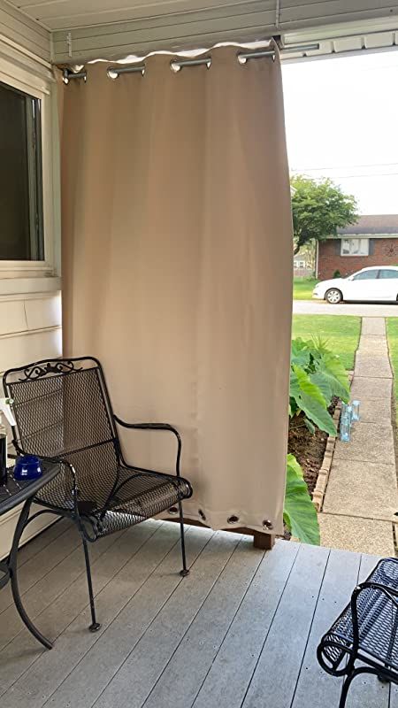 Customer photo review of Top & Bottom Grommet Windproof Outdoor Curtains for Patio 1 Panel