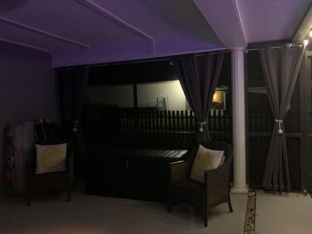Customer photo review of Top & Bottom Grommet Windproof Outdoor Curtains for Patio 1 Panel