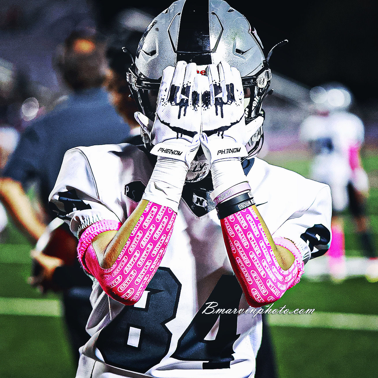 Customer photo review of Phenom Elite Sinister Football Gloves - VPS1