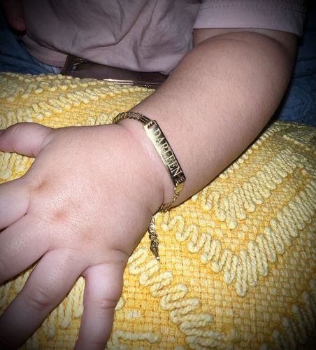 Customer photo review of *NEW* 14K Baby Bracelet For Engraving JTJ™