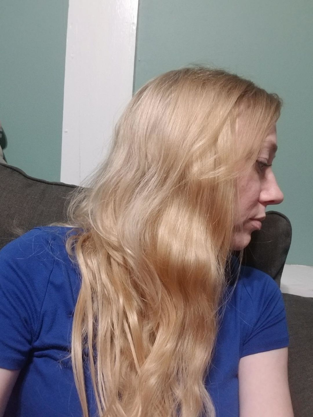Customer photo review of Sunny Hair Tape in Extensions in Lightest Blonde Human Hair Extensions #60