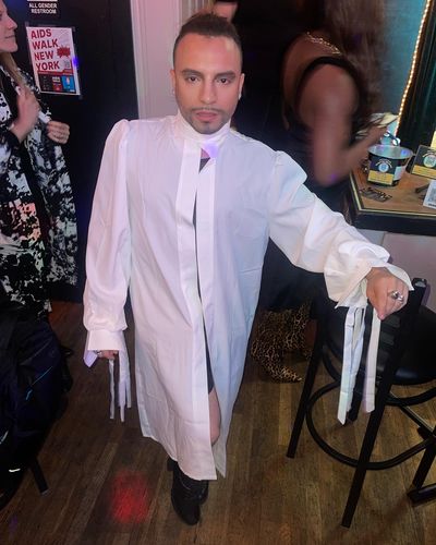 Customer photo review of Mens Mid-Length Puff Sleeves Cardigan SKUI97983