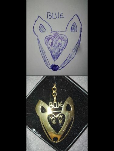 Customer photo review of LOANYA persönliche Kinderzeichnung als Halskette oder Anhänger