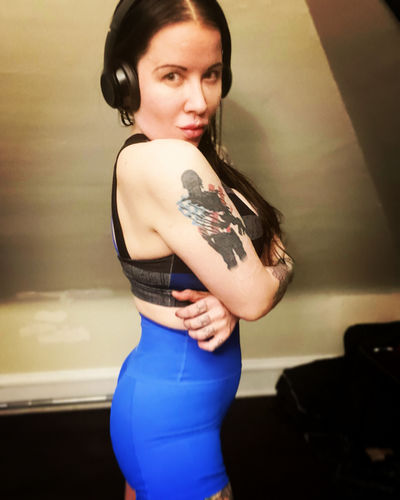 Customer photo review of Salty Savage™ Ladies OG Smile High Waist No Front Seam Booty Scrunch Training Shorts | Wet Suit Performance | Royal Blue
