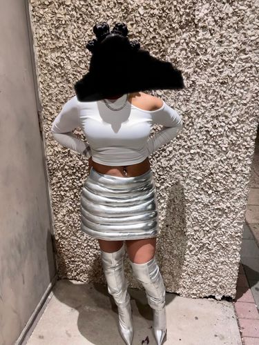 Customer photo review of Silver Bright Layered Skirt