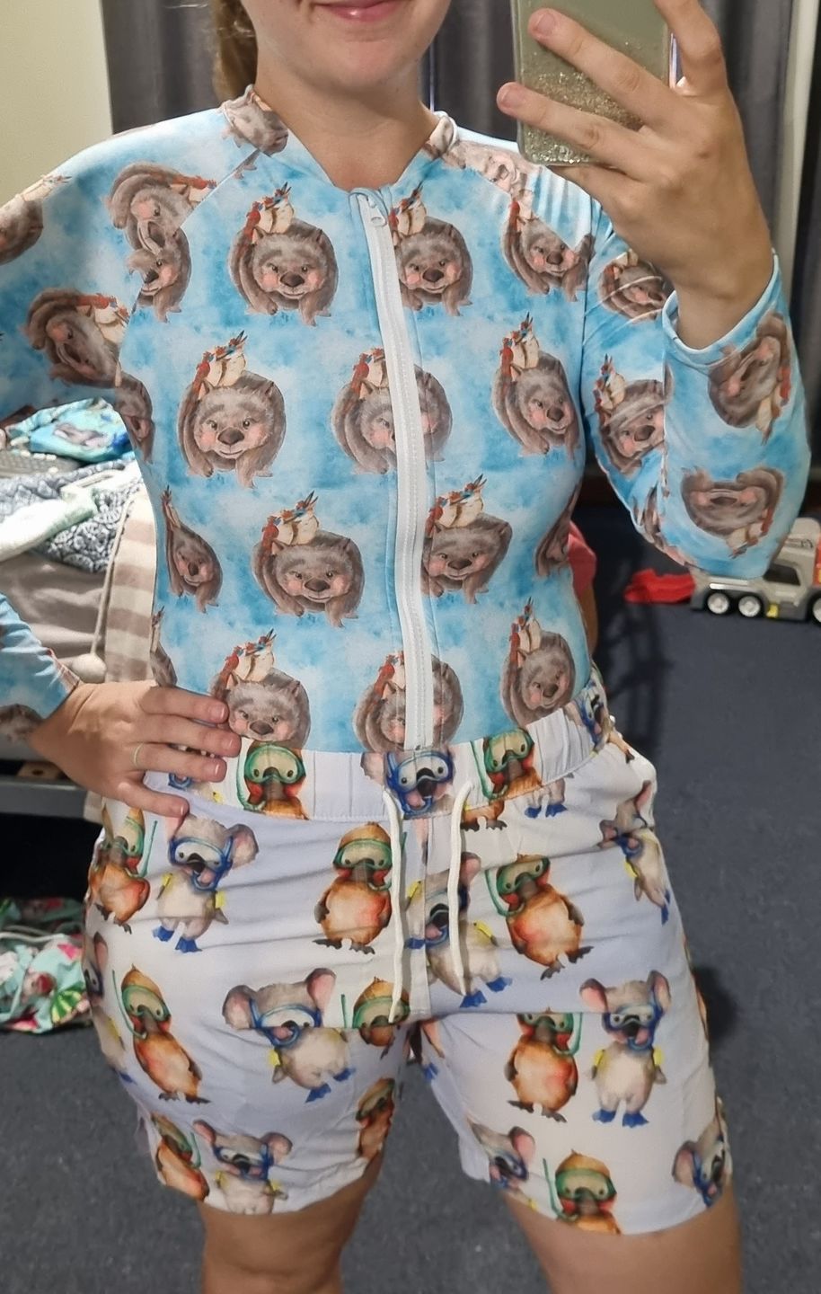 Customer photo review of Swimming Pals Men's Boardshorts