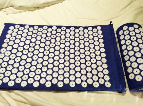 Customer photo review of Acupressure Mat and Pillow Set - Acupuncture for Back/Neck Pain Relief and Muscle Relaxation - Lilac.
