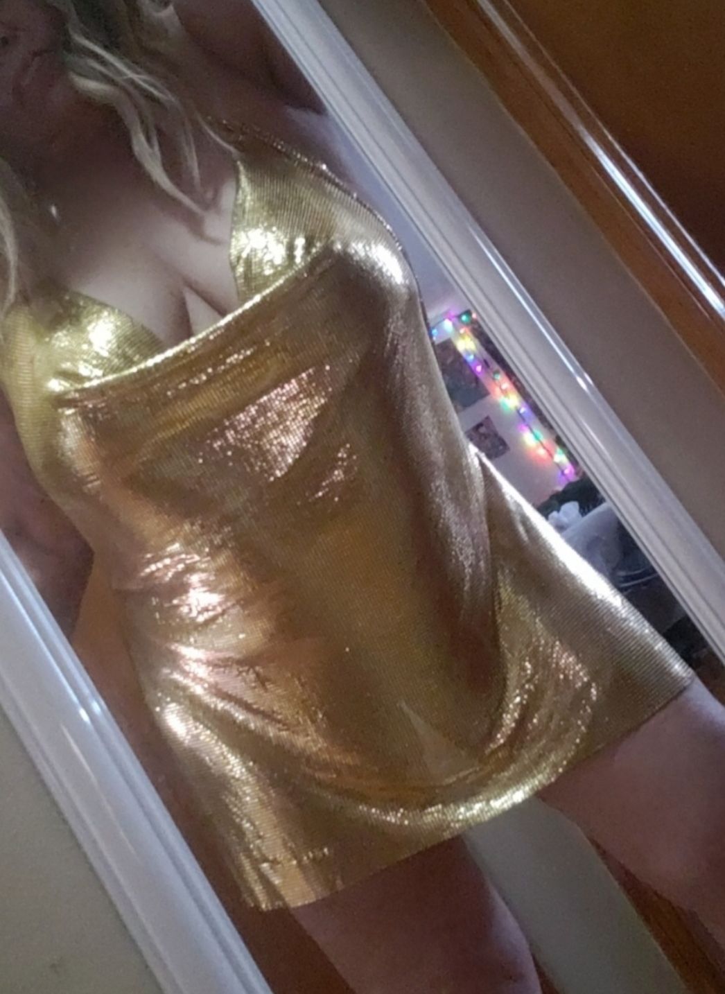 Customer photo review of Gold Chain Mail Dress