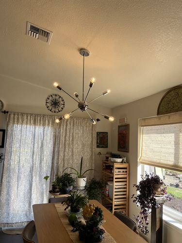 Customer photo review of Modern Silver Sphere Chrome Sputnik Chandelier