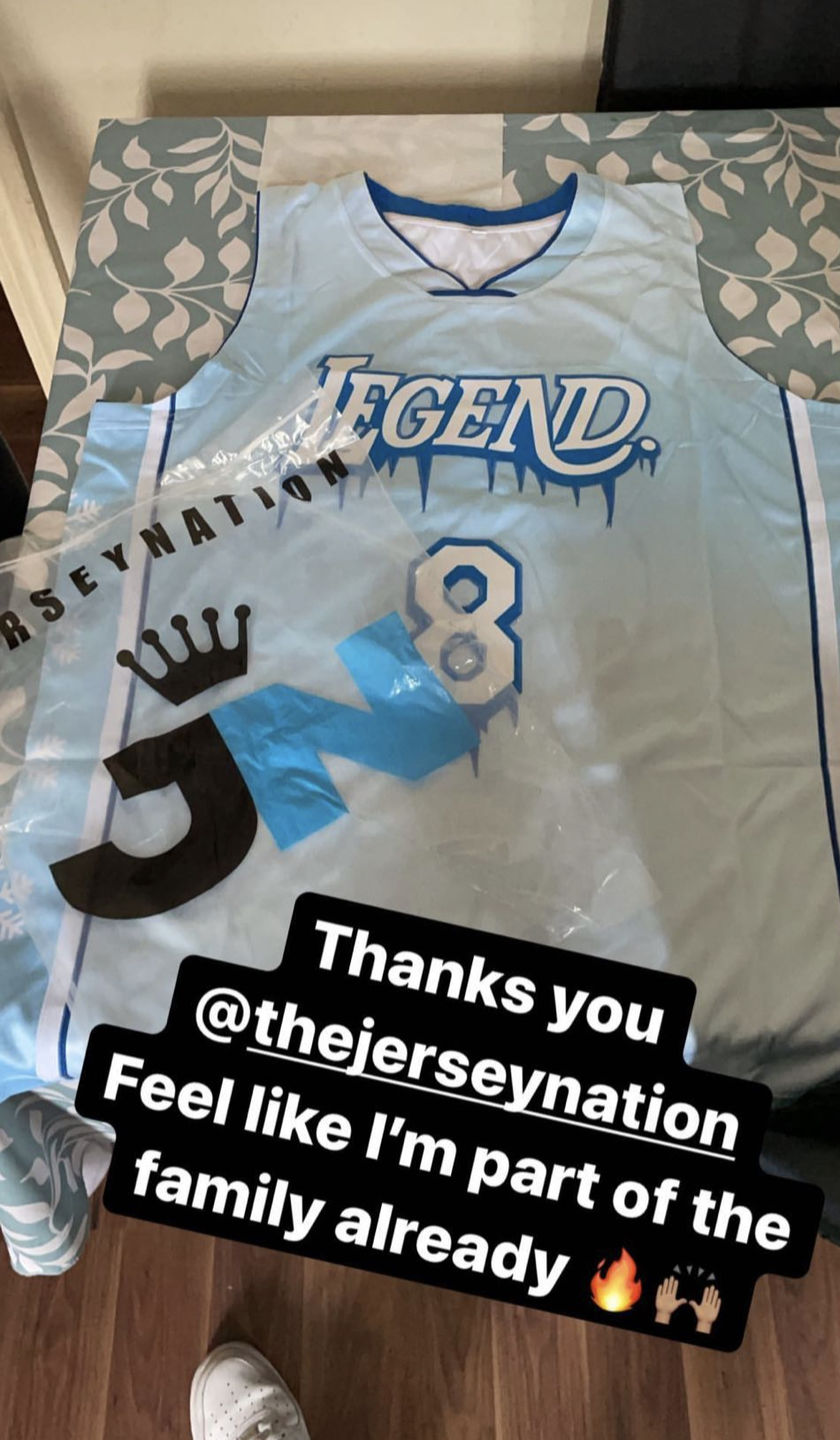 Customer photo review of Legend Icy Custom Basketball Jersey