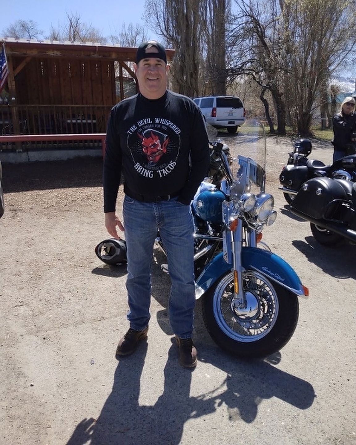 Customer photo review of The Devil Whispered...Bring Tacos OG T-Shirt