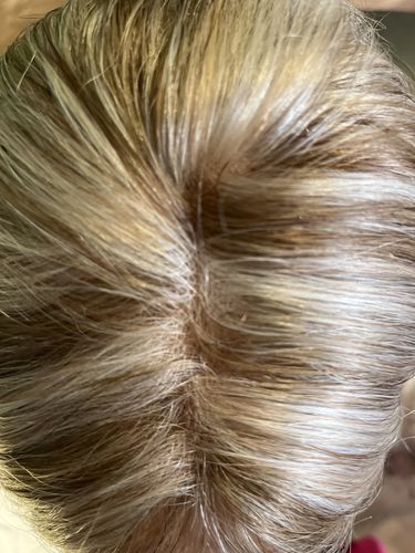 Customer photo review of Full Shine Lace Human Hair Topper Piece 13cm*13cm For Women Highlights #P8/60