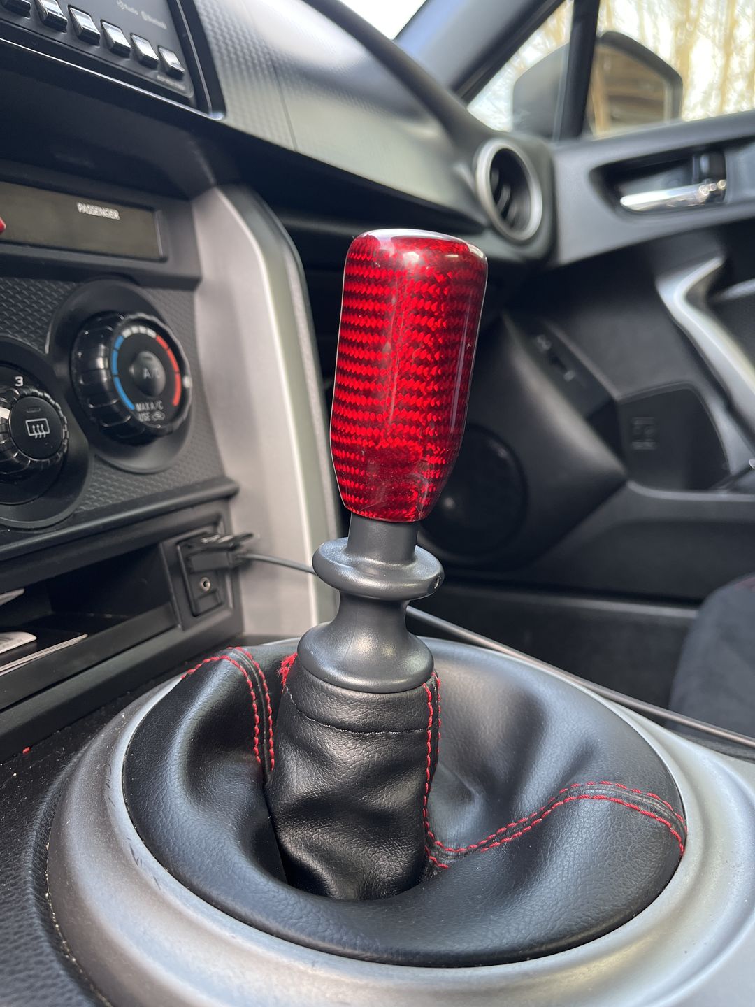 Customer photo review of Red Carbon Fiber Handle Shift Knob