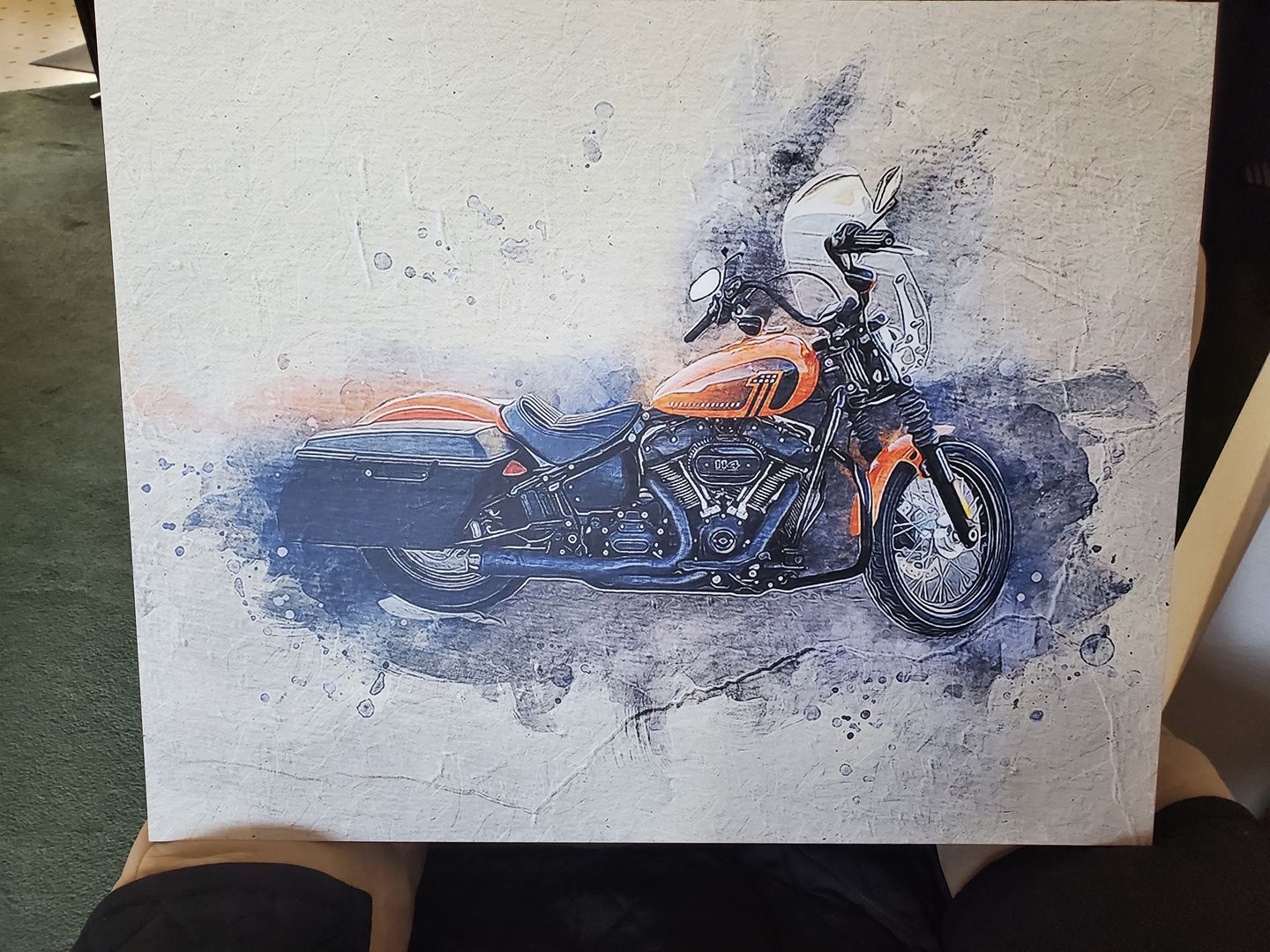 Customer photo review of Personalized Motocycle photo Painting