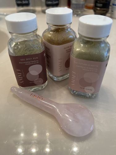 Customer photo review of The Deluxe Trifecta | Face Mask Bundle