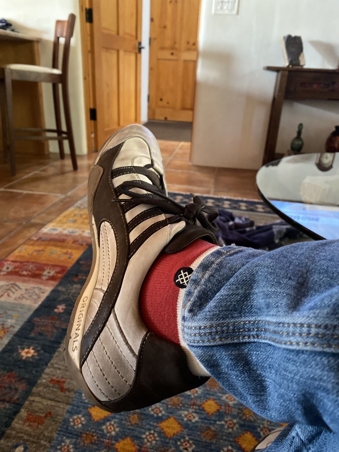 Customer photo review of Men's Racing Sneaker in Corsa Rosso (Red and Sand)