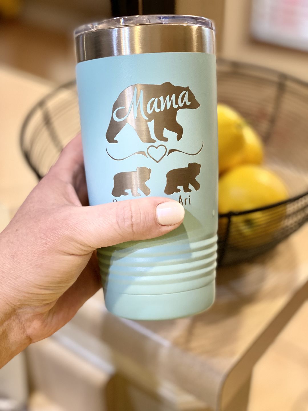 Customer photo review of Mama Bear (CUSTOM) Tumbler Personalized with Child's Name