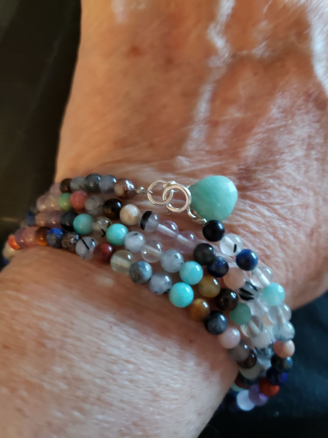 Customer photo review of Mindfulness Chakra Wrap Bracelet with Healing Stones