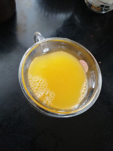 Customer photo review of Taza de vidrio corazón doble fondo