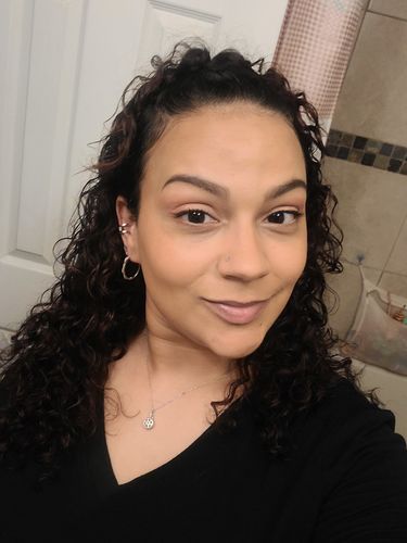 Customer photo review of Curly Ash Blonde