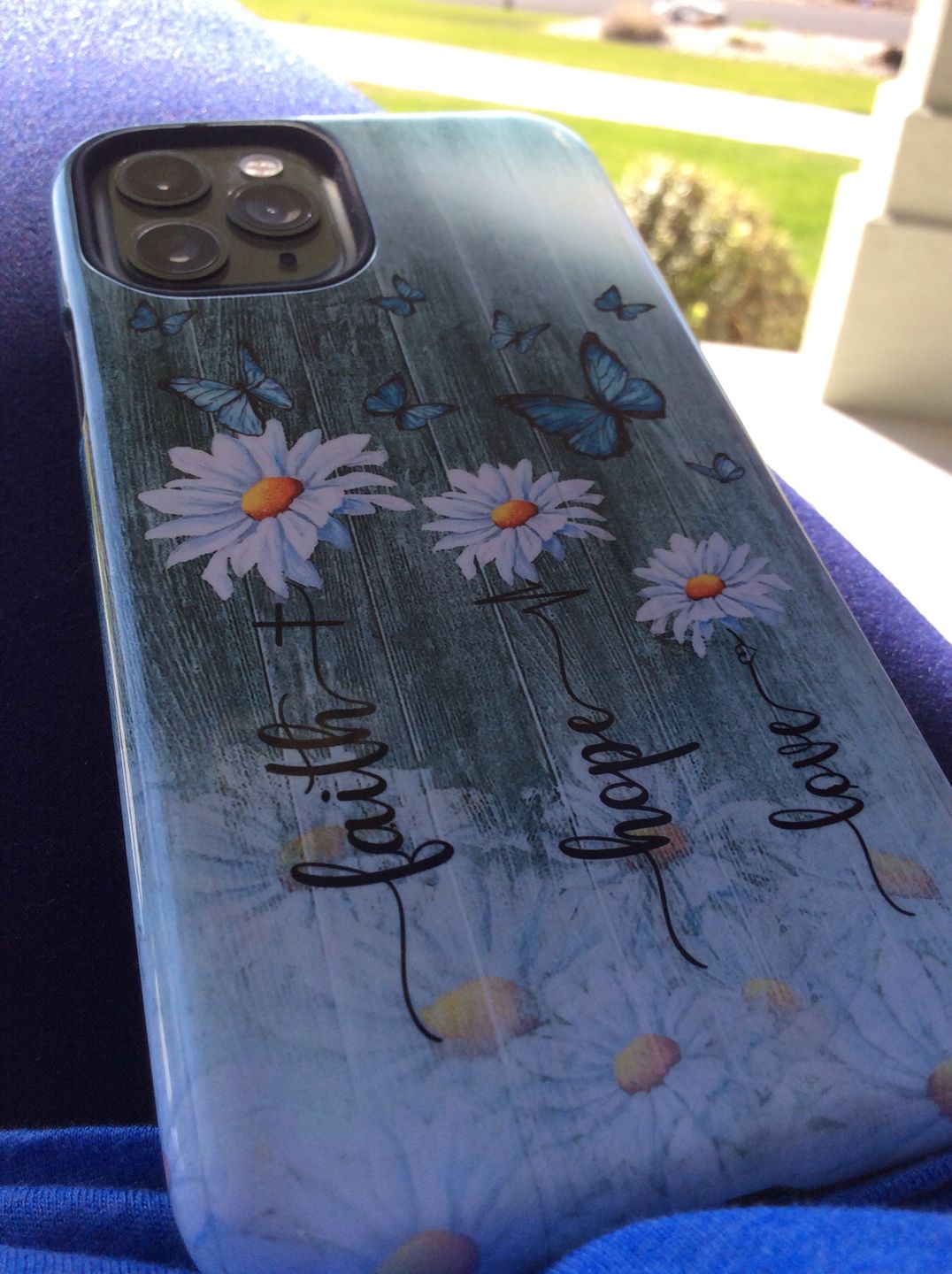 Customer photo review of Faith Hope Love Daisy Butterfly Phone Case - Christian Phone Cases