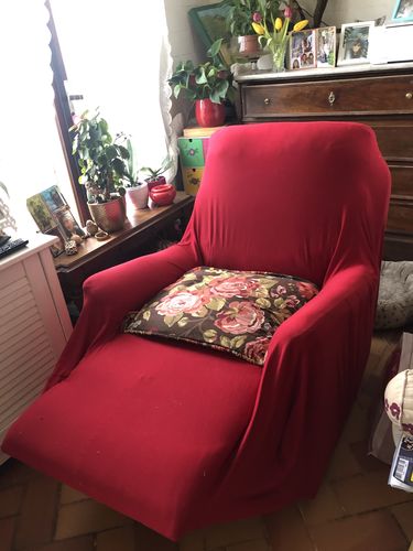 Customer photo review of Rouge - Housses Extensibles de Fauteuil et Canapé