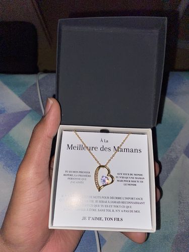Customer photo review of Collier Amour Éternel - À la meilleure des mamans - Je t'aime, Ton fils