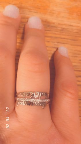 Customer photo review of Personalized Two Name Ring