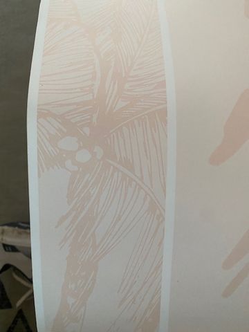 Customer photo review of The Palms Wallpaper in Soft Terracotta