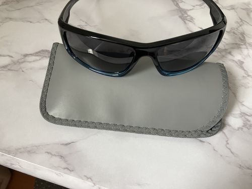 Customer photo review of Defiance - Polarized Low-Profile Wrap Blue (Smoked)