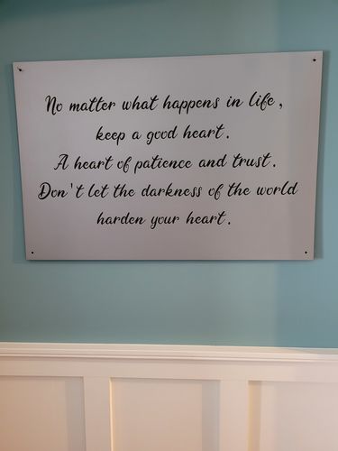Customer photo review of Personalized Metal Quote Sign | Inspirational Word Sign | Quote Sign | Home Quote Sign | Metal Wall Art | Love Quote Sign