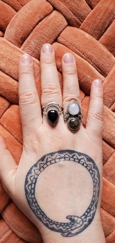 Customer photo review of Black Tourmaline Moon Ring Sterling Silver