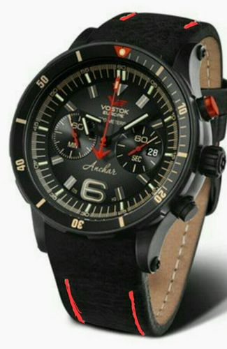 Customer photo review of ANCHAR BLACK & RED LEATHER STRAP 24mm - BLACK BUCKLE