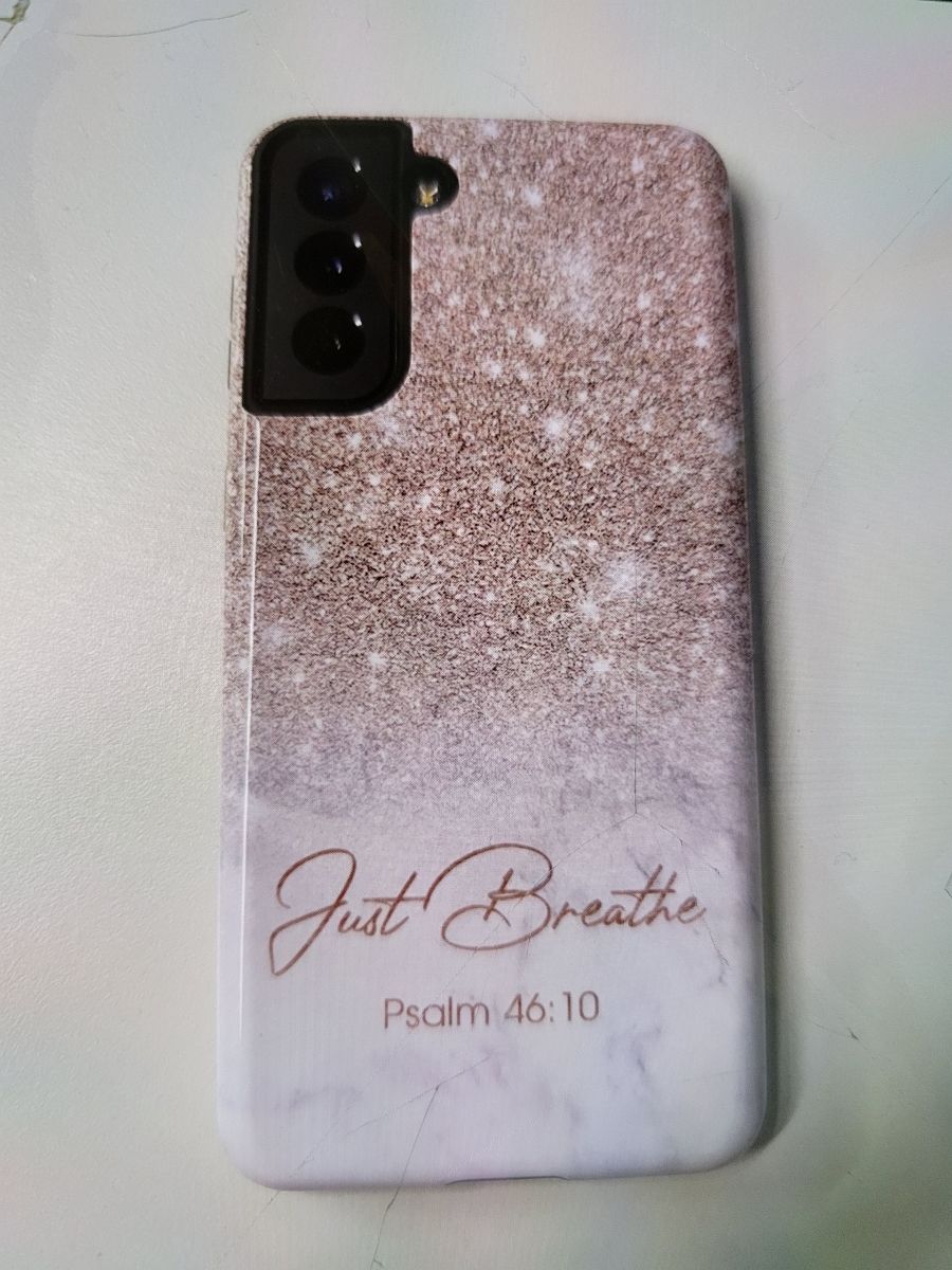 Customer photo review of Just breathe Psalm 46:10 phone case