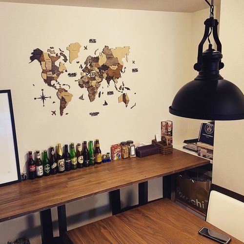 Customer photo review of 3D Wooden World Map Multicolor
